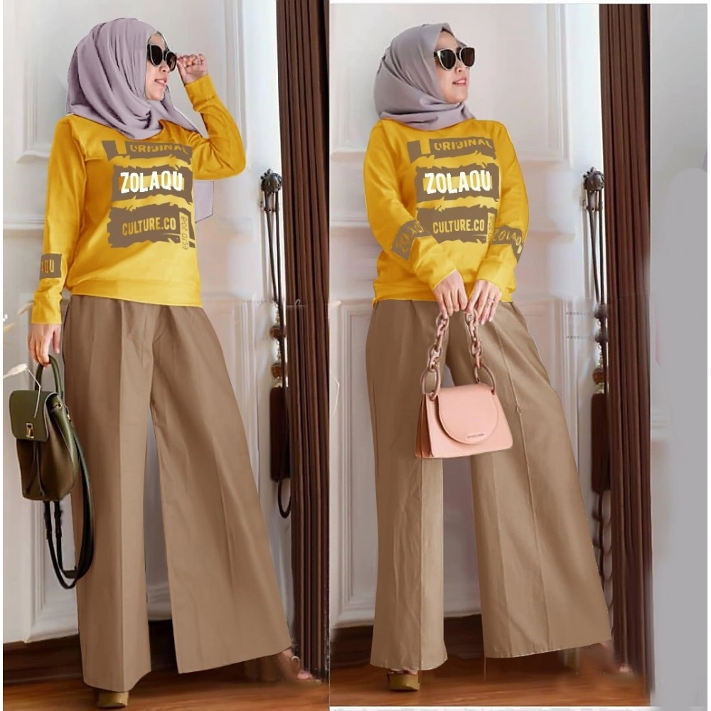 Baju Wanita Jumbo St Alona Fh Mustard