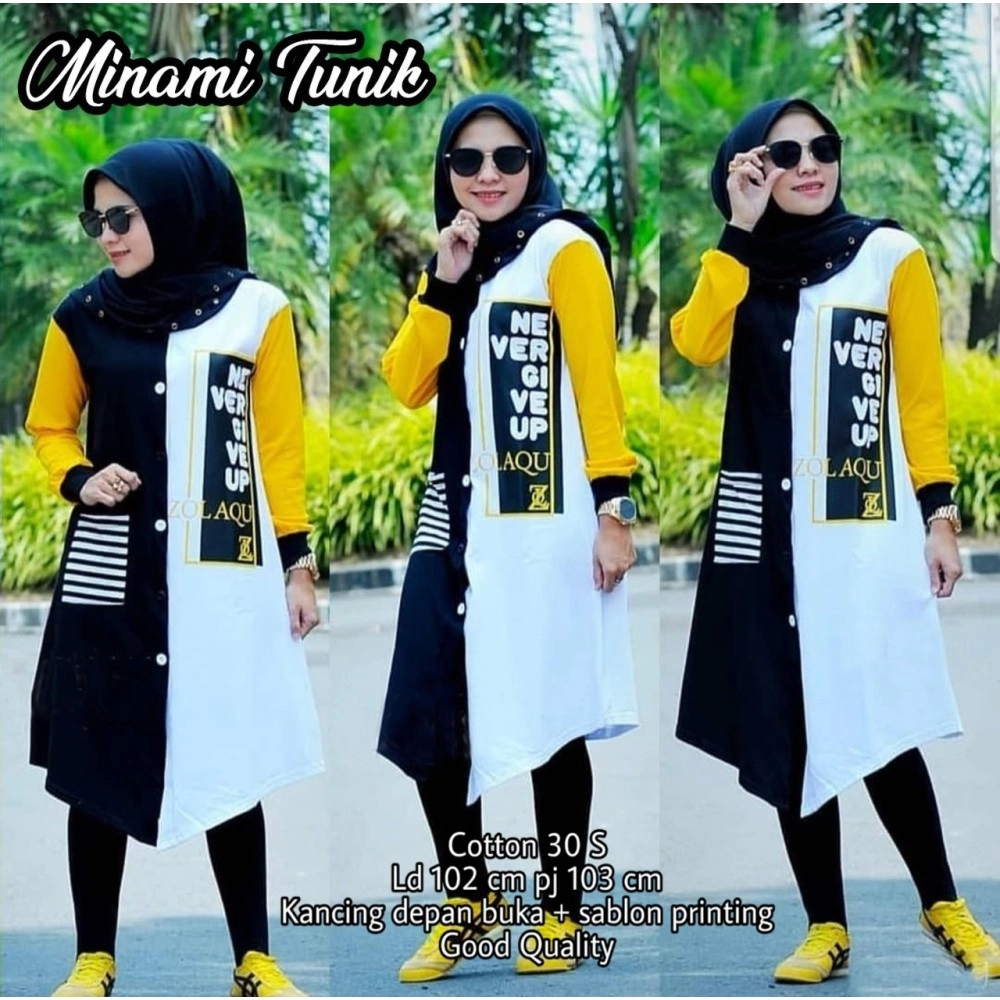Baju Korea Tunik Minami Black Us
