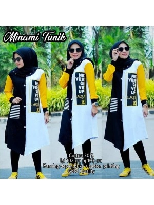 Baju Korea Tunik Minami Black Us