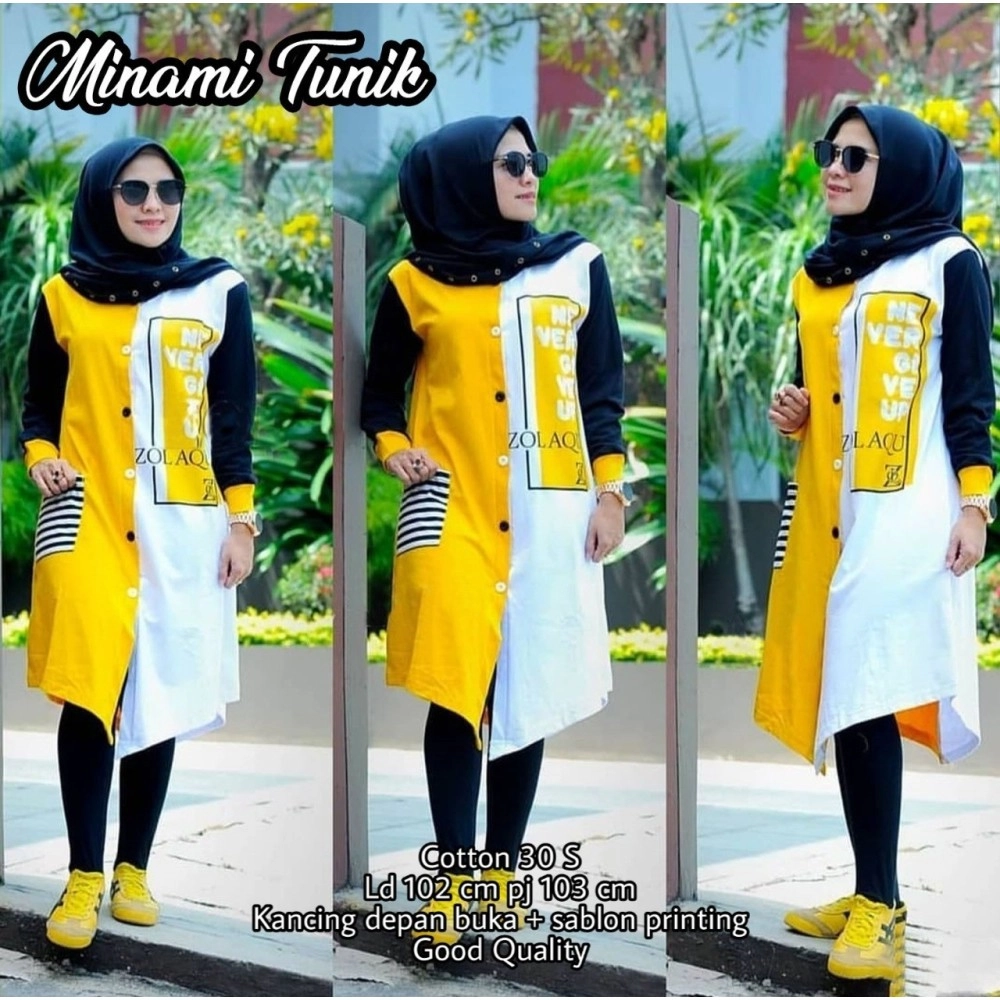 Baju Korea Tunik Minami Mustard Us