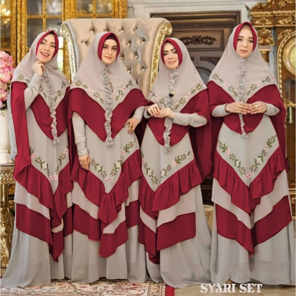 Baju Korea Hj Syari Syakieb Ra Maroon Baju Korea Hj Syari Syakieb Ra Maroon