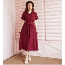 Baju Korea Drs Regita Hs Maroon