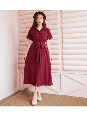 Baju Korea Drs Regita Hs Maroon