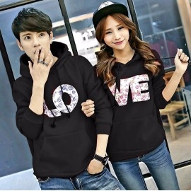 Baju Couple Cp Love Hoodie Mb Hitam