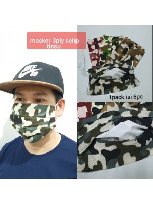 Masker 3Ply Army Isi6Pc