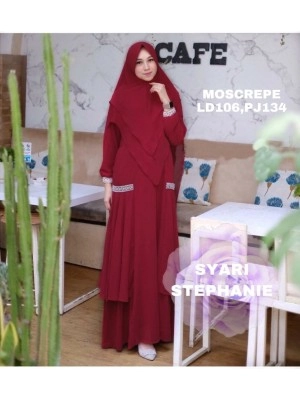 Baju Korea Hj Syari Stephanie Rd Maroon