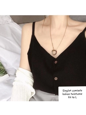 Baju Korea Top Singlet Camisole Ms Hitam