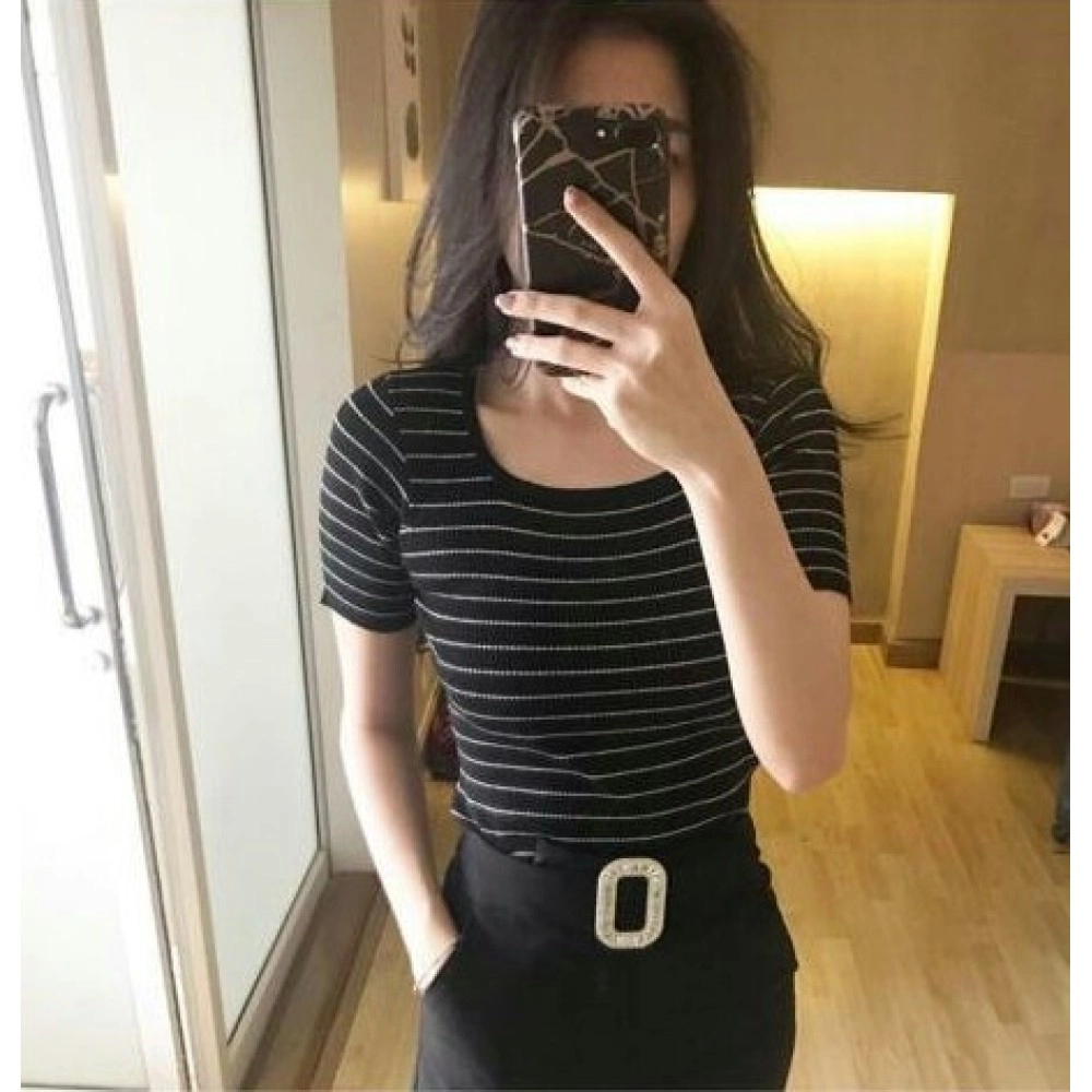 Baju Korea Top Cevas Ra Hitam