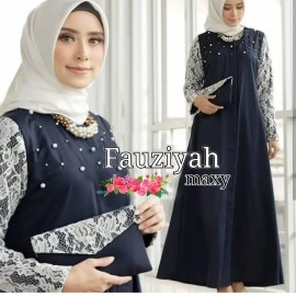 Baju Korea Hj Maxi Fauziyah Ij Navy