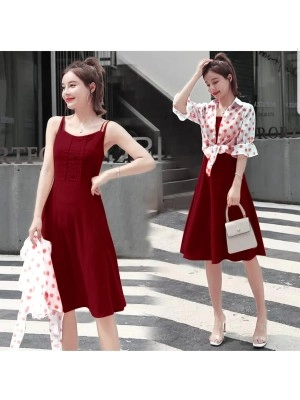 Baju Korea St Lalia Rompi Ff Maroon