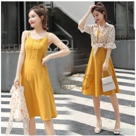 Baju Korea St Lalia Rompi Ff Mustard