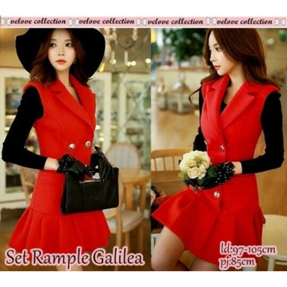 Baju Wanita Drs Red Rample Vl