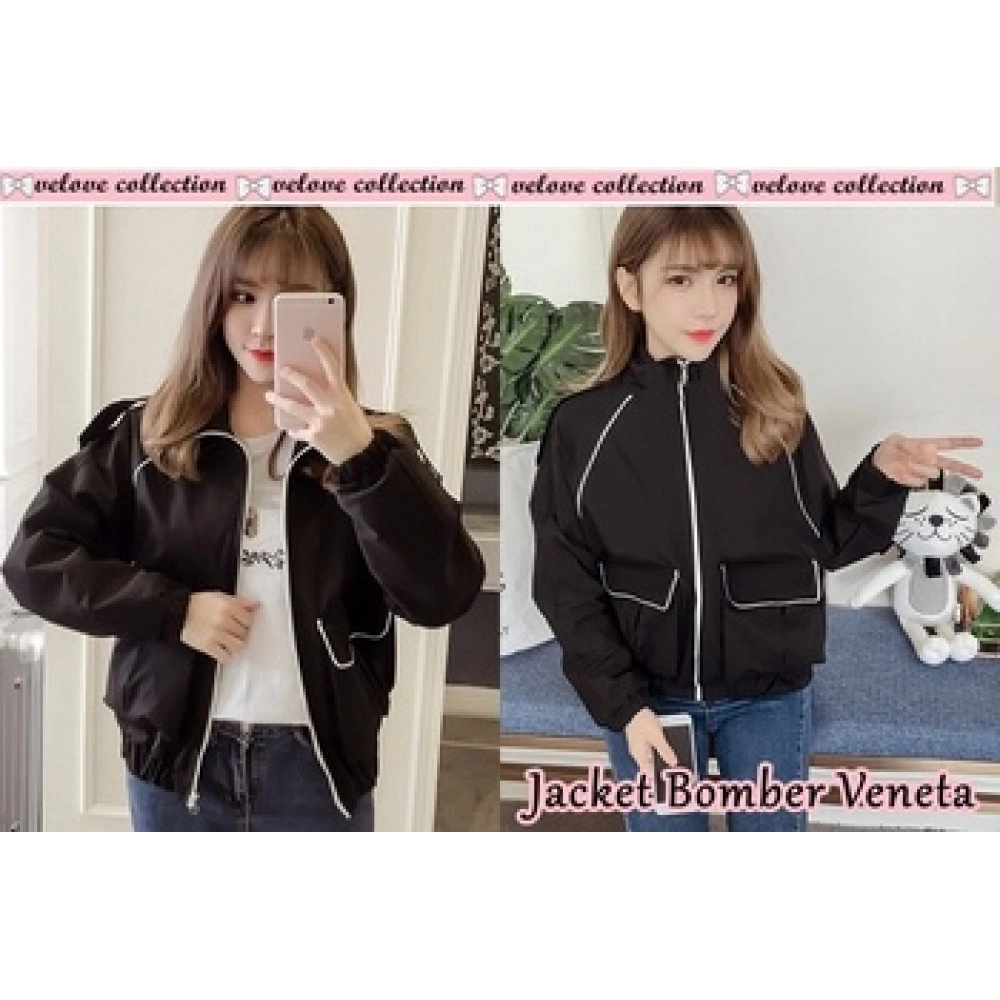 Baju Wanita Jkt Bomber Veneta Vl Hitam Baju Wanita Jkt Bomber Veneta Vl Hitam