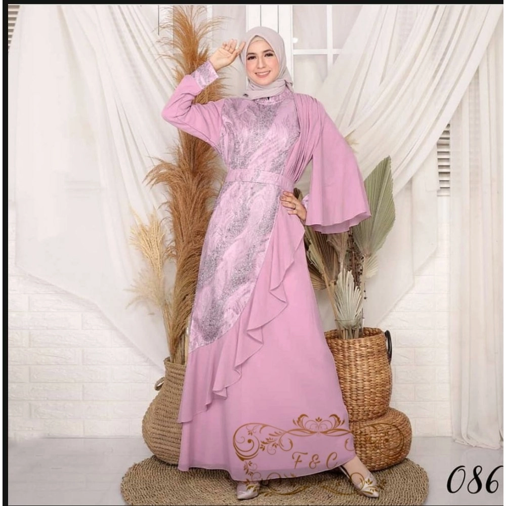 Baju Korea Hj Maxi Madalena Ff Dusty Baju Korea Hj Maxi Madalena Ff Dusty