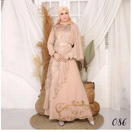 Baju Korea Hj Maxi Madalena Ff Mocca