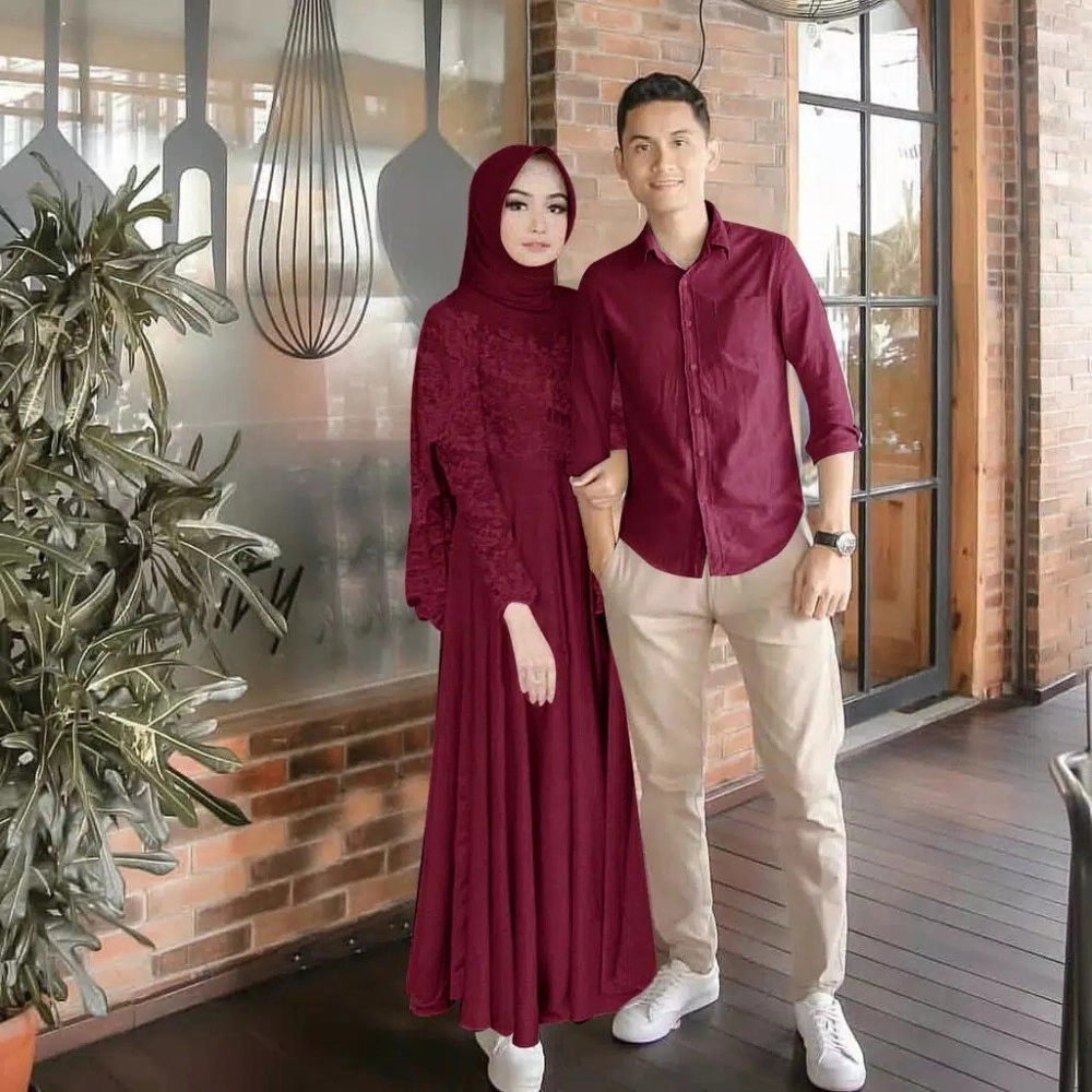 Baju Couple Cp Viola Ra Maroon