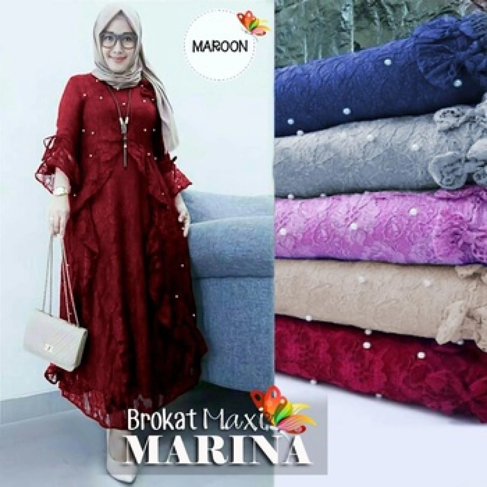 Baju Wanita Hj Maxi Marina Jc Maron Baju Wanita Hj Maxi Marina Jc Maron