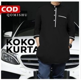 Baju Pria Koko Kurta Ts Man Hitam