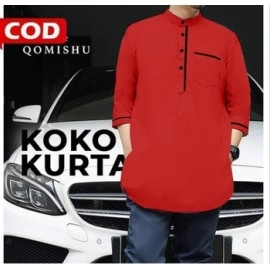 Baju Pria Koko Kurta Ts Man Maroon