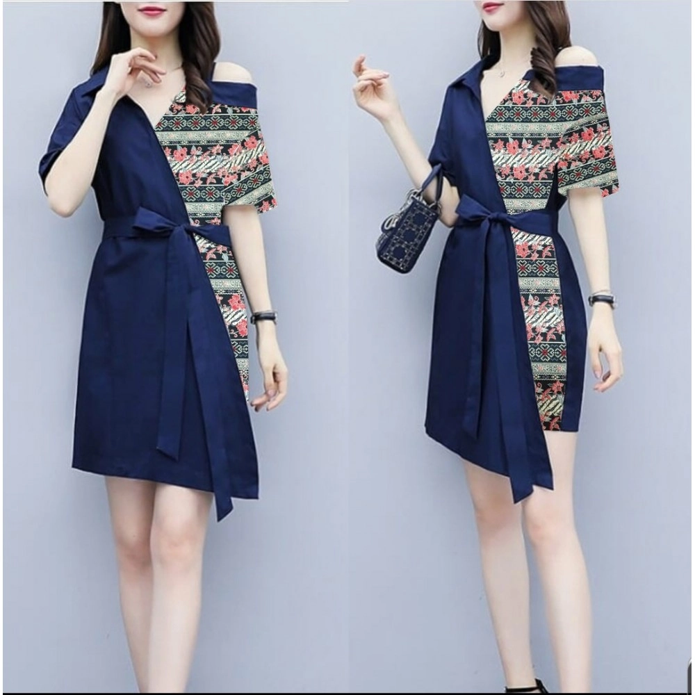 Baju Wanita Drs Solfa Batika Hn Navy