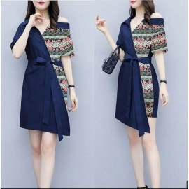 Baju Wanita Drs Solfa Batika Hn Navy