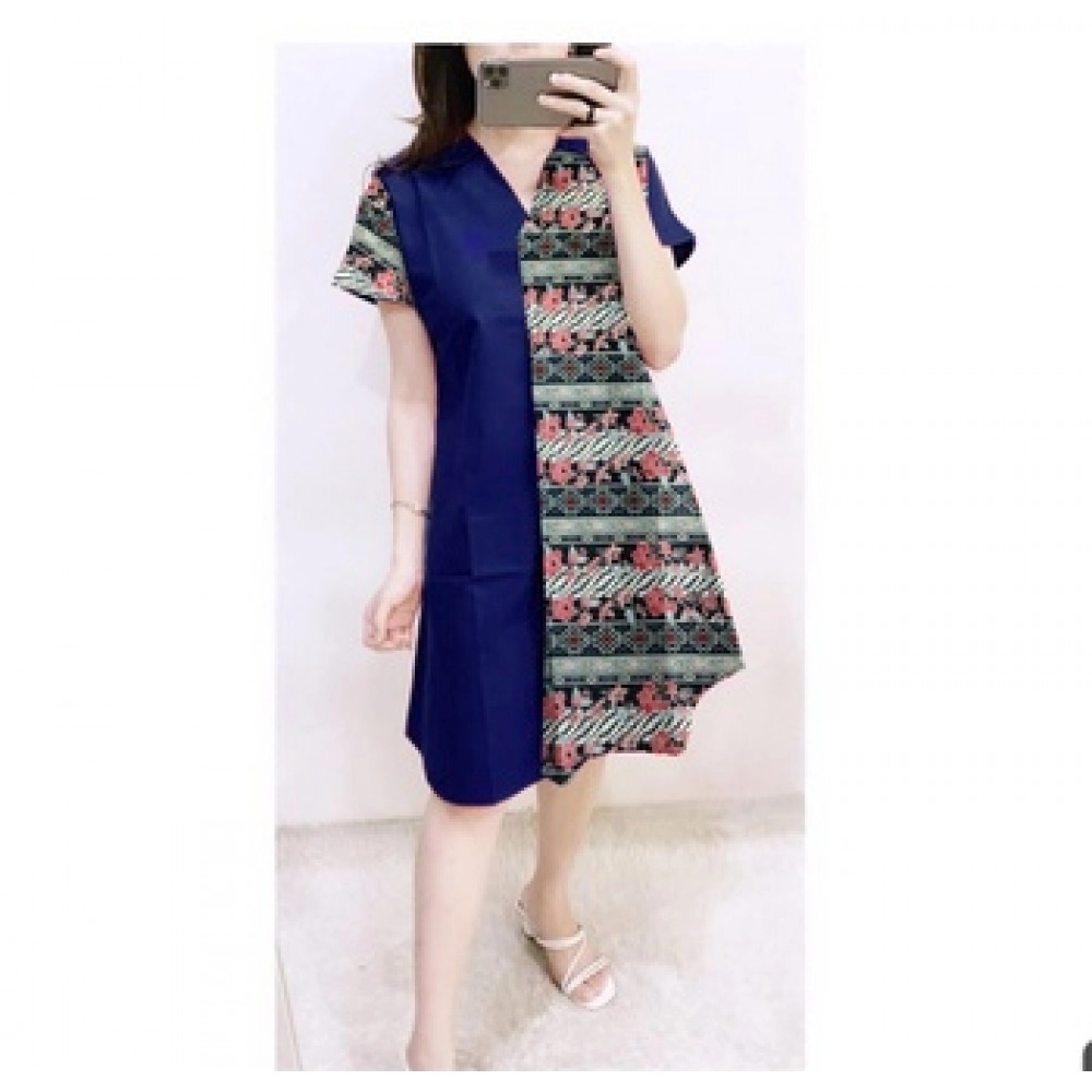 Baju Wanita Drs Asyifa Flowny Hn Navy