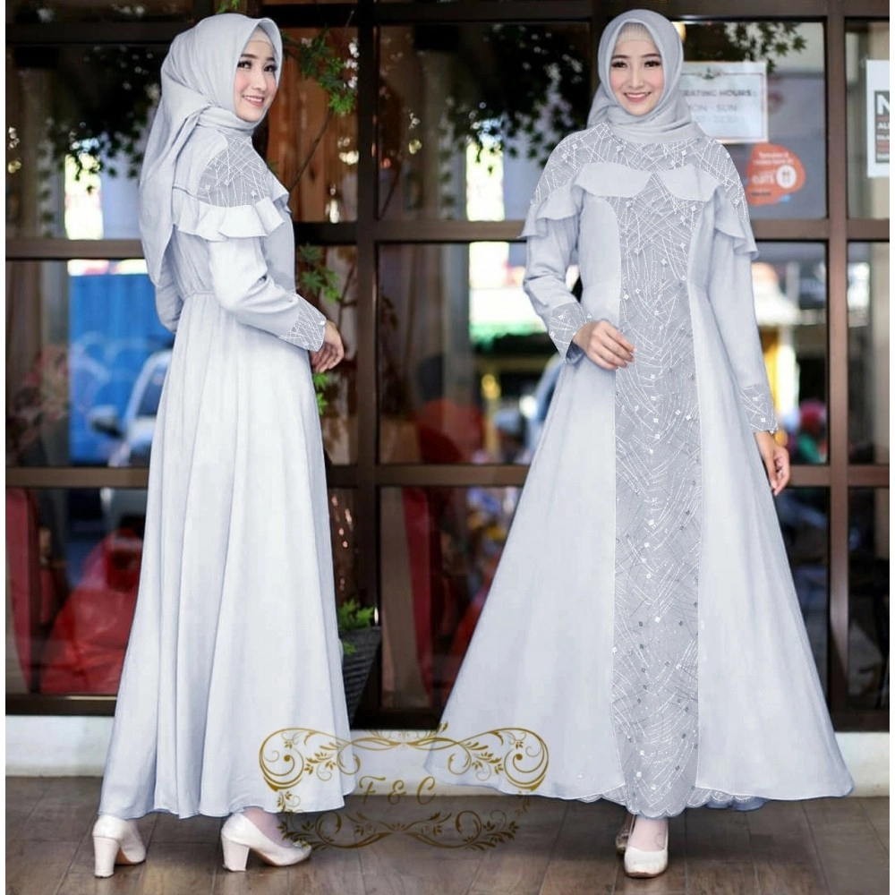 Baju Korea Hj Maxi Fortune Moscrep Ff Abu