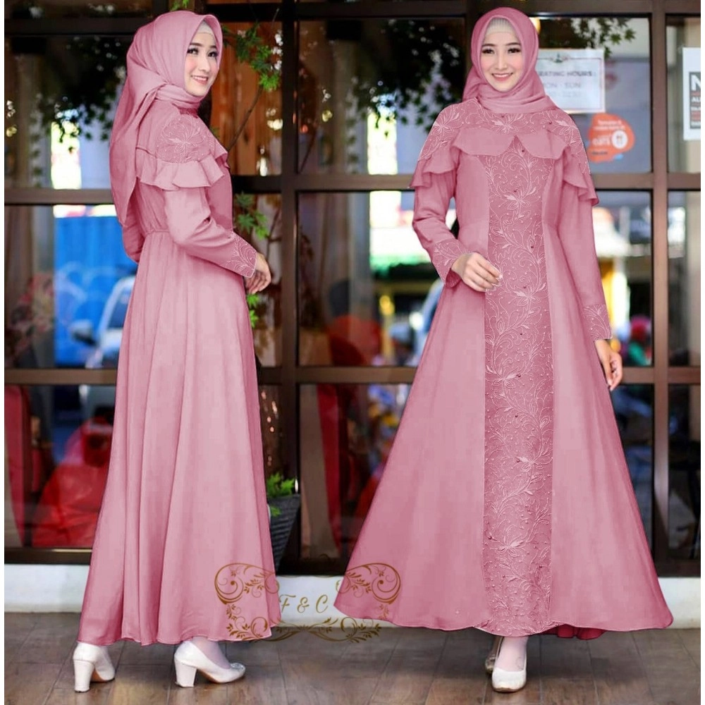Baju Korea Hj Maxi Fortune Moscrep Ff Dusty Baju Korea Hj Maxi Fortune Moscrep Ff Dusty