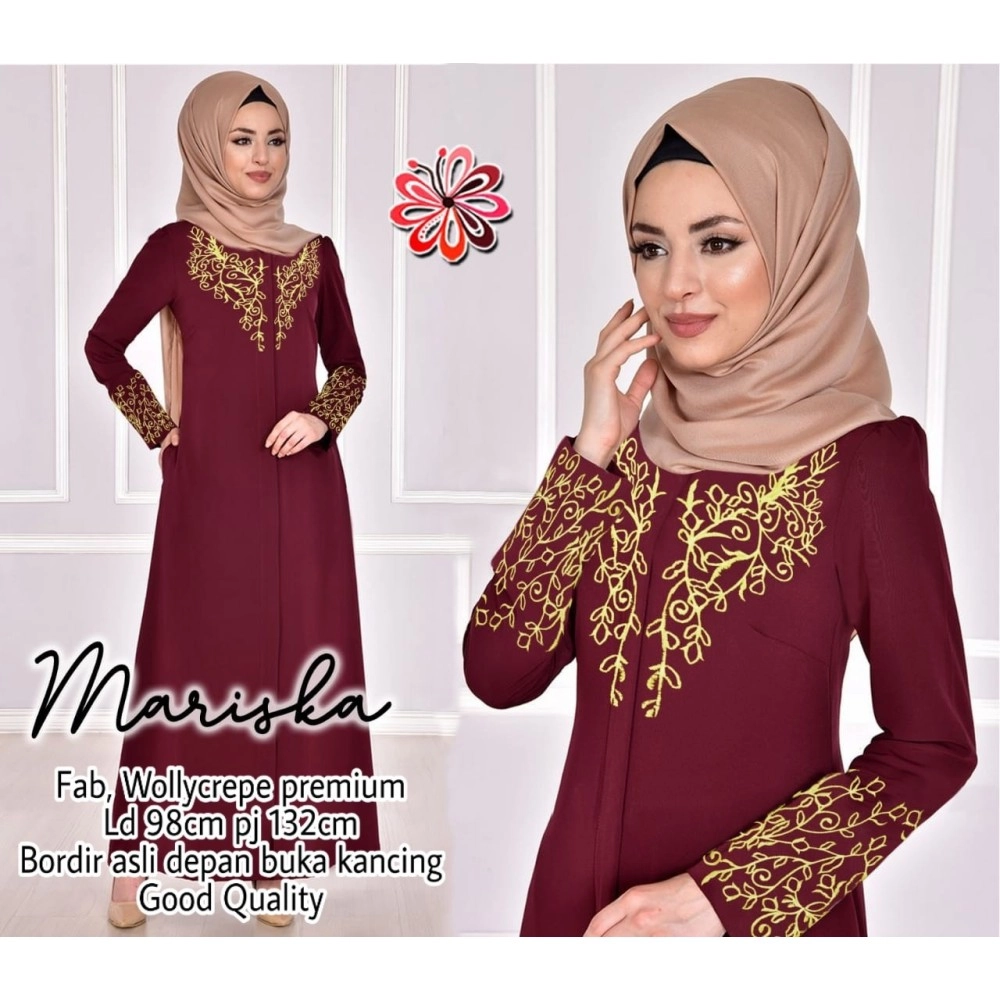 Baju Korea Hj Maxi Mariska Us Maroon