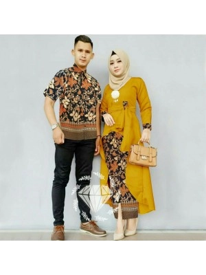 Baju Couple Cp Harumro Batik Mustard