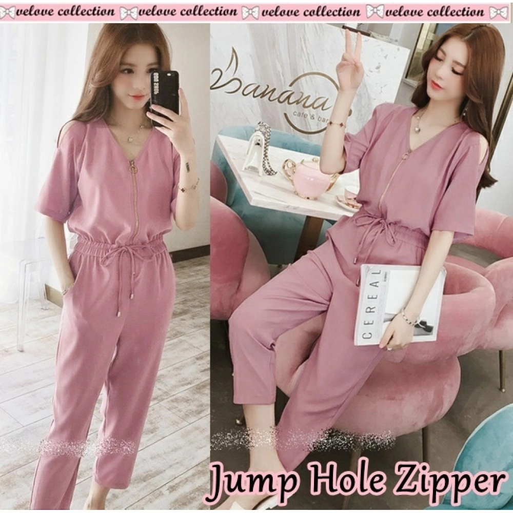 Baju Korea Jumper Hole Zipper Vl Dusty Baju Korea Jumper Hole Zipper Vl Dusty