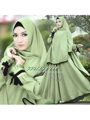 Baju Korea Hj Maxi Elsa Ks Light Green