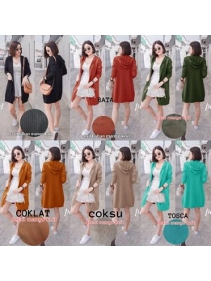 Baju Wanita Cardi Hoodie Knit Premium Ra