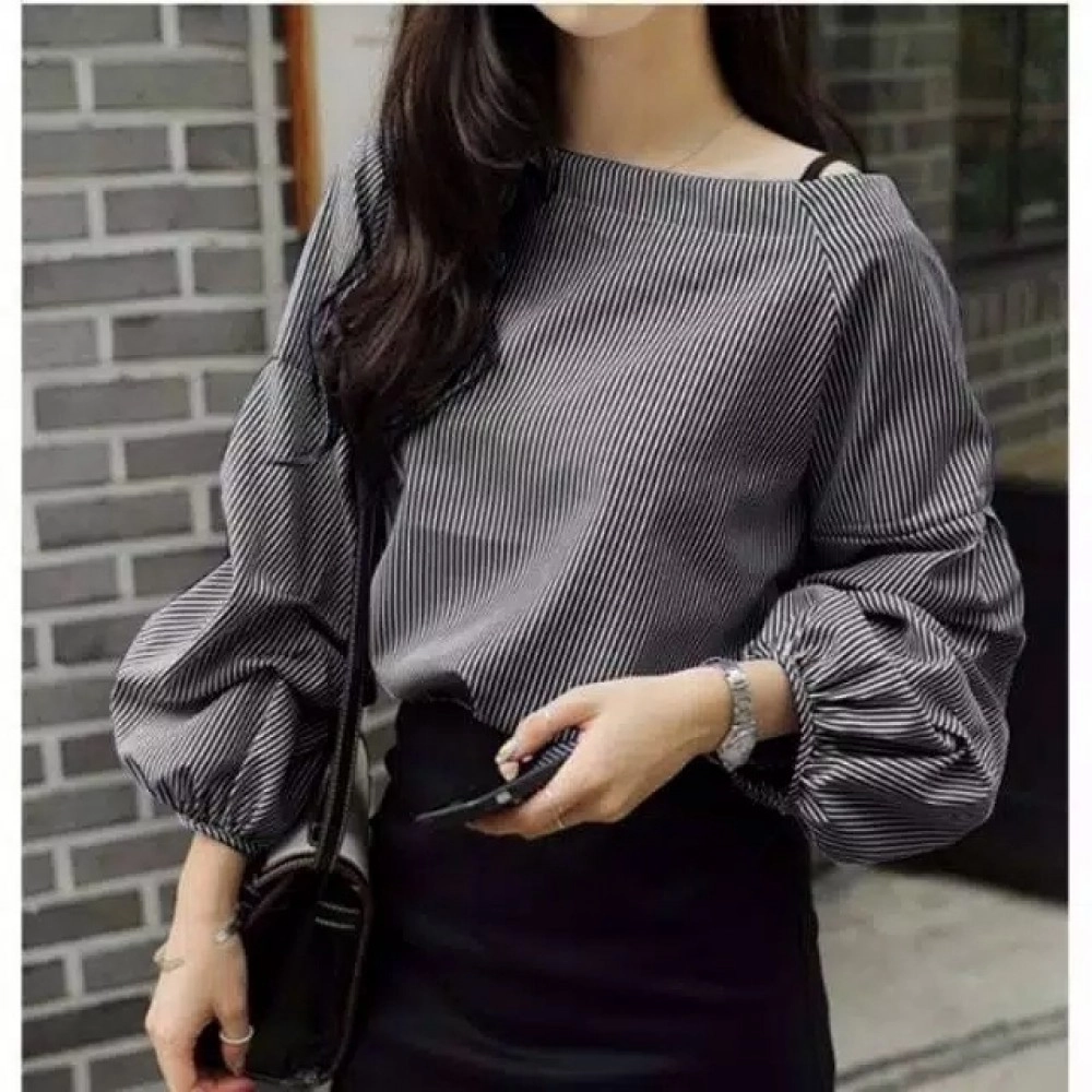 Baju Korea Blouse Lolita Hs Hitam