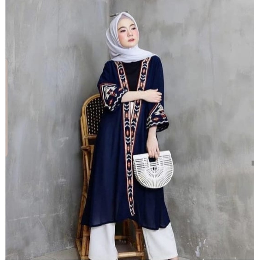 Baju Korea Cardi Ethnic Dorothy Ra Navy Baju Korea Cardi Ethnic Dorothy Ra Navy