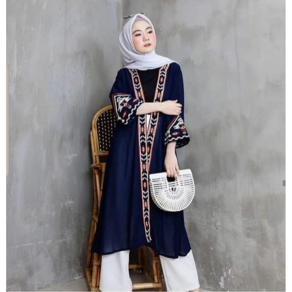 Baju Korea Cardi Ethnic Dorothy Ra Navy Baju Korea Cardi Ethnic Dorothy Ra Navy