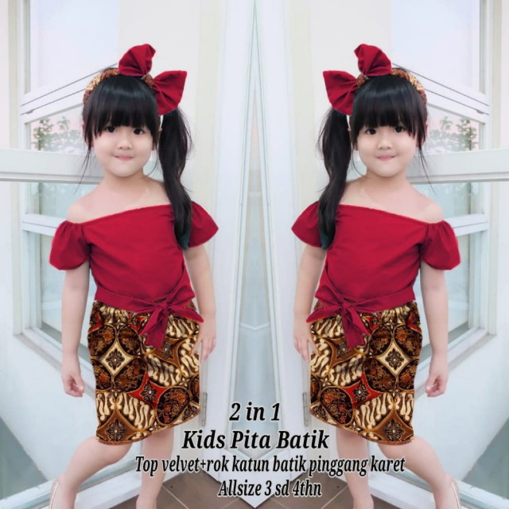 Baju Anak Kd Drs Pita Batik Red Baju Anak Kd Drs Pita Batik Red