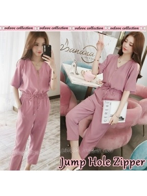 Baju Wanita Jumper Hole Zipper Vl Dusty
