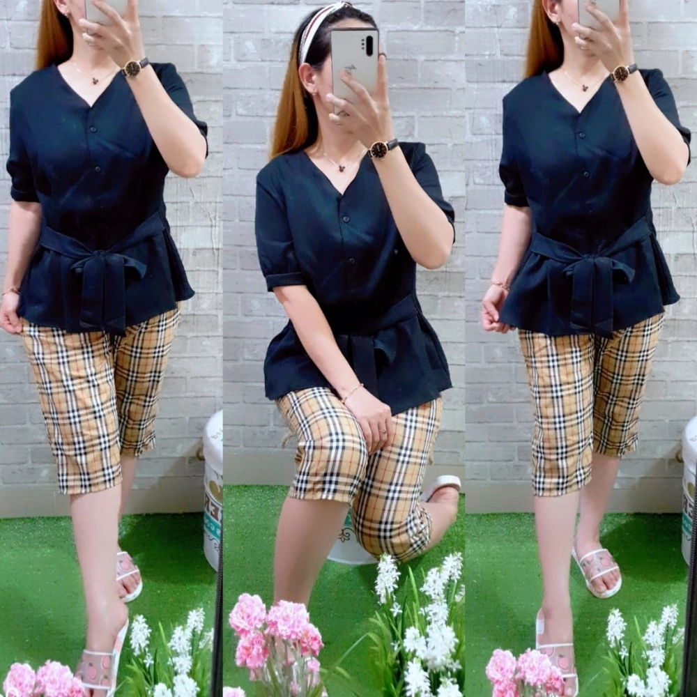 Baju Wanita St Beri Ribbon Hn Black