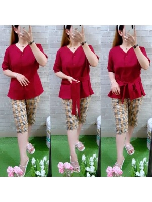 Baju Wanita St Beri Ribbon Hn Maroon