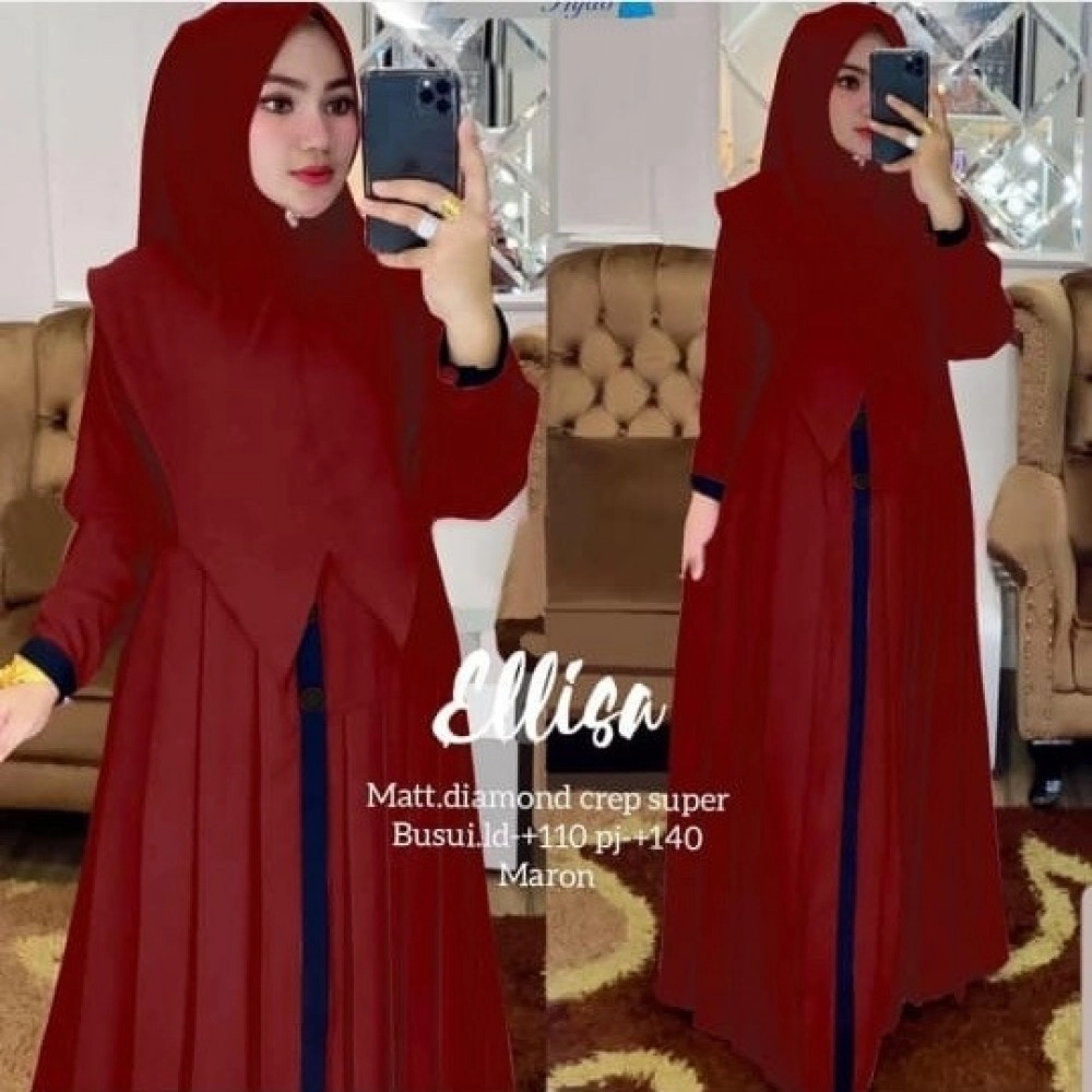 Baju Wanita Hj Syari Elisa Ra Maroon Baju Wanita Hj Syari Elisa Ra Maroon