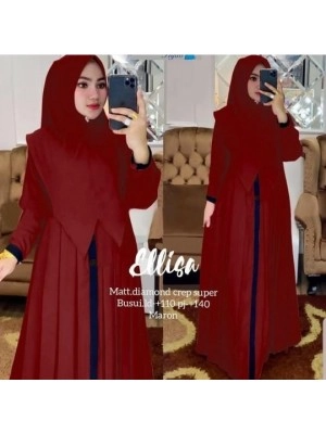 Baju Wanita Hj Syari Elisa Ra Maroon