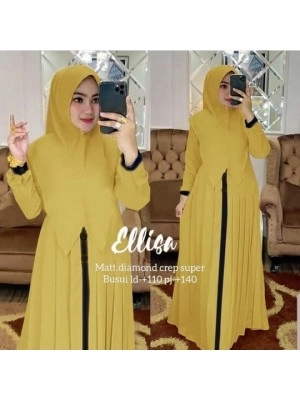 Baju Wanita Hj Syari Elisa Ra Mustard