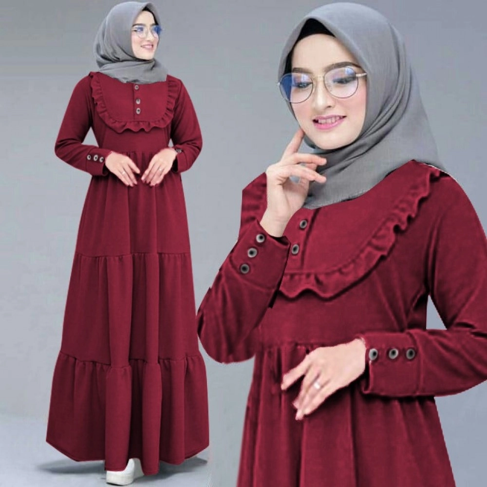 Baju Wanita Hj Gamis Keyla Vl Maroon