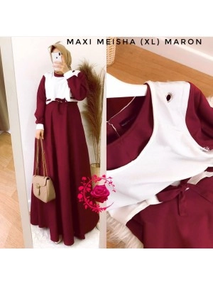 Baju Korea Hj Maxi Meisha Mb Maroon