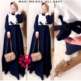 Baju Korea Hj Maxi Meisha Mb Navy