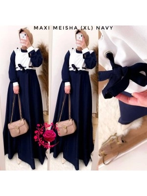 Baju Korea Hj Maxi Meisha Mb Navy