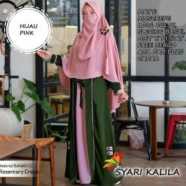 Baju Korea Hj Syari Kalila Jc Hijau Pink