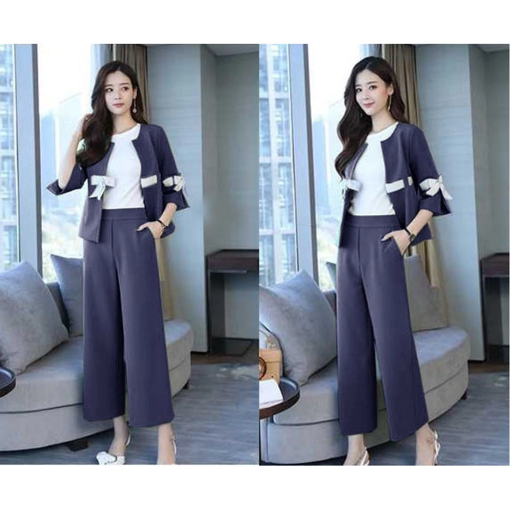 Baju Korea St 2In1 Ribbon Sm Navy