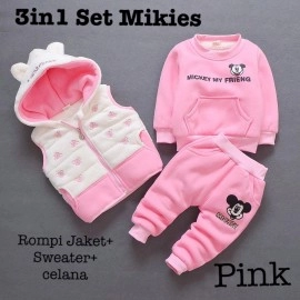Baju Anak Kd St 3In1 Mikiesks Pink